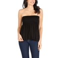 thumbnail image 5 of Women's Casual Sexy Off Shoulder Tube Top Pleated Sleeveless Babydoll Shirts, 5 of 5
