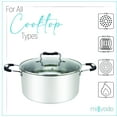 thumbnail image 5 of Millvado Stainless Steel Casserole Pot, Large Steel Dutch Oven, Boiling Pot for Soup, Spaghetti, Braising, 12.6 Quart Induction Cooking Pot, Urban Collection Low Round Mirrored Stainless Pots, 5 of 6
