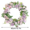 thumbnail image 2 of Guirnalda de flores artificiales para colgar en la pared, simulación, decoración floral, hogar, boda, corona de flores falsas, púrpura claro Scienceny HA9082-01B, 2 of 6
