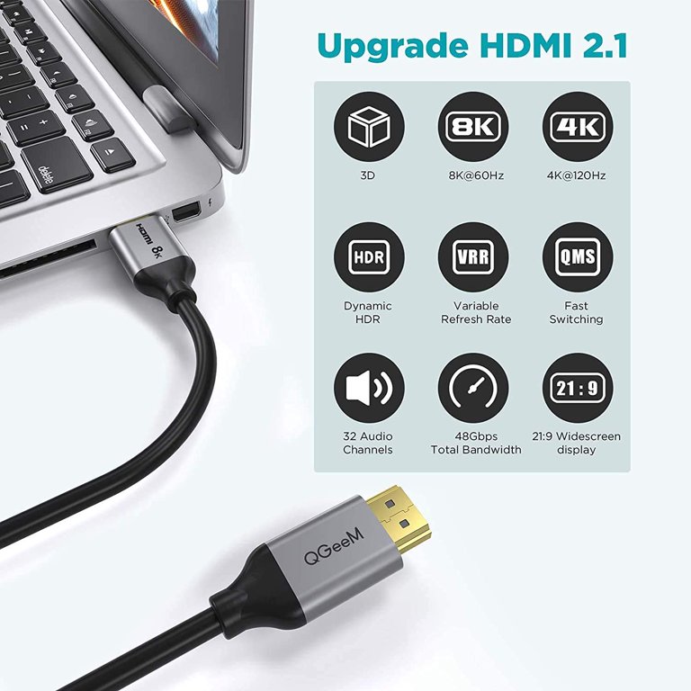  CableCreation 8K HDMI Cable 10 FT, Ultra HD High Speed HDMI  Cable 48Gbps, 8K 60Hz, HDCP 2.2, 4:4:4 HDR, eARC, Compatible with Steam  Deck, PS5, PS4, Xbox One, Series X, MacBook