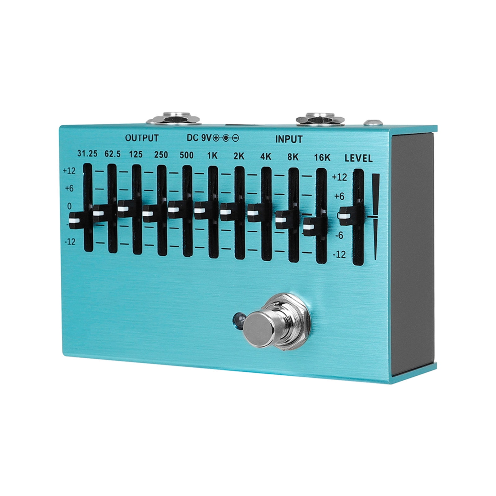 BIBABLYKE 10 Band EQ Pedal Guitar Effect Processor Portable Equalizers Guitar Effects Unit Adjustment Preamplifier for Guitar