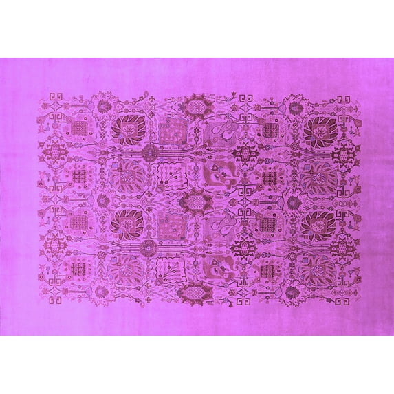 Ahgly Company Indoor Rectangle Oriental Purple Industrial Area Rugs, 8' x 10'