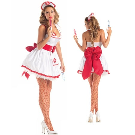 Nurse Uniform Halloween Costume Fancy Dress 3 Piece Outfit