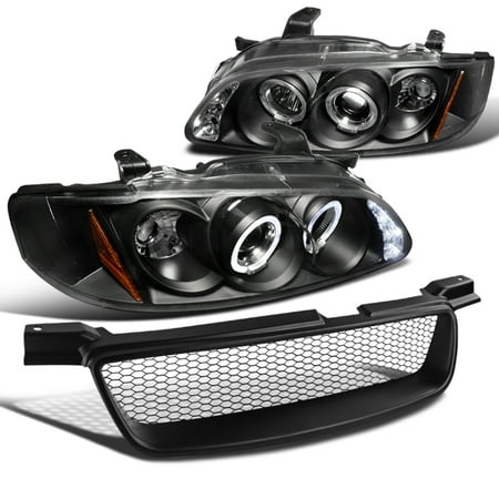 Spec D Tuning 2000 2003 Nissan Sentra Black Led Halo Projector Spec D Tuning 2000 2003 Nissan Sentra Black Led Halo Projector Headlights Mesh Per Hood Grille 2001 2002