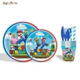 thumbnail image 4 of SUPER-MARIO 82/92 PCS Party Supplies, Party Tableware, Disposable Paper Plates- Napkins-Forks Dinnerware Set, 4 of 15