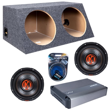 Slanted Sealed Hatchback Enclosure w/ MJP1222 12 Sub 1500W Amplifier Amp Kit