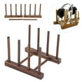 thumbnail image 4 of Bamboo Dish Drying Rack with Foldable Design Compact Storage Rack for Dishes, Plates, Cutting Boards, 4 of 7