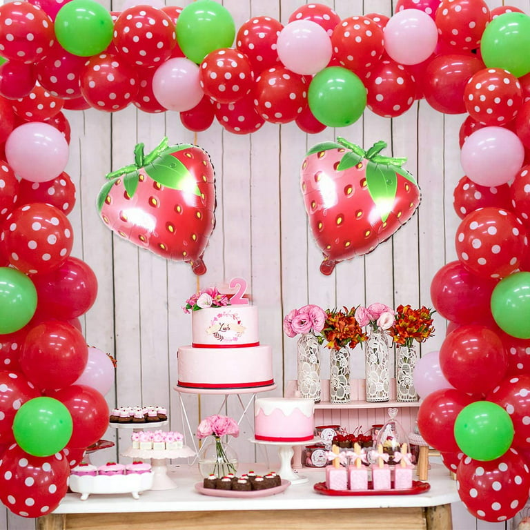 Red & White Balloon Kit for Girl's First Birthday Party & Baby Shower