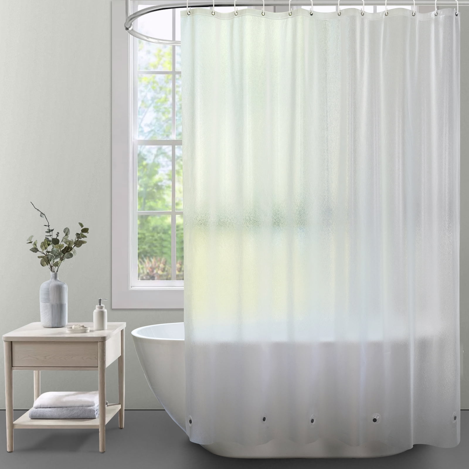 Inosoo Tuxtured Frosted Shower Curtain Liner, 36"Wx 72"H Heavy Duty Waterproof EVA Translucent Plastic Stall Shower Liner, Mold and Mildew Resistant