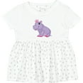 thumbnail image 3 of Inktastic Cute Purple Hippo Girls Baby Dress, 3 of 5