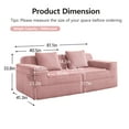thumbnail image 3 of Jopath Modular Loveseat Sofa,Modern 2-Seat Sofa Couch with Throw Pillows,Corduroy Fabric Cloud Sectional Couch,Pink, 3 of 7