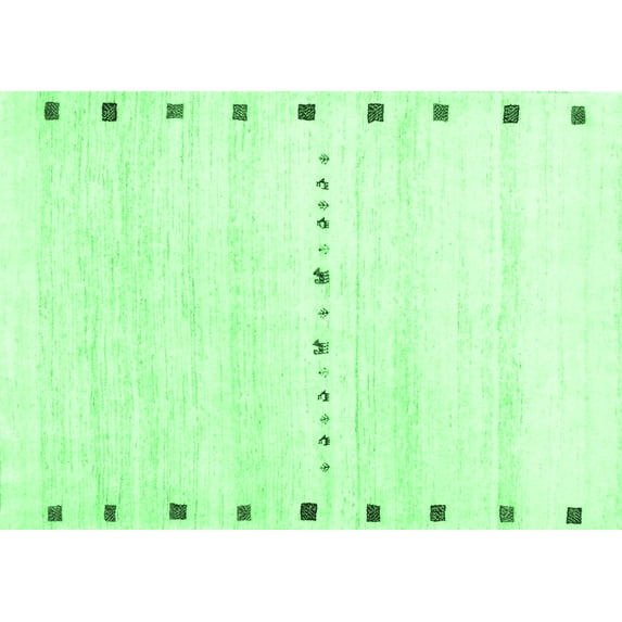 Ahgly Company Indoor Rectangle Solid Emerald Green Modern Area Rugs, 2' x 4'