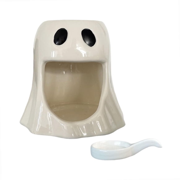 Luzkey Brûleur d'Huiles Essentielles en Céramique Brûleur de Cire pour Bureau Yoga Maison Blanc