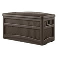thumbnail image 3 of Suncast Outdoor 73 Gallon Garden Patio Storage Chest with Handles and Seat, Java (2 Pack), 3 of 4