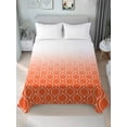 thumbnail image 2 of Queen Size Flat Sheet Only, Morocco Orange Soft Brushed Microfiber Bed Sheets, Modern Geometric Gradient Simple Hotel Quality Breathable Bedding Top Sheet, Easy Care, 90"x102", 2 of 9