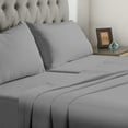thumbnail image 2 of Split King Size - Microfiber Fabric 5 Piece Split King Sheet Set - 21" Inch Deep Pocket Adjustable Bed Sheets, Silver Solid, 2 of 7