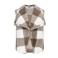 thumbnail image 5 of Ofreoo Women's winter Plaid Printsleeveless jacket cardigan Open Front TeddyCoat Cardigan Sweaters for Women Great Gifts for Less, 5 of 7