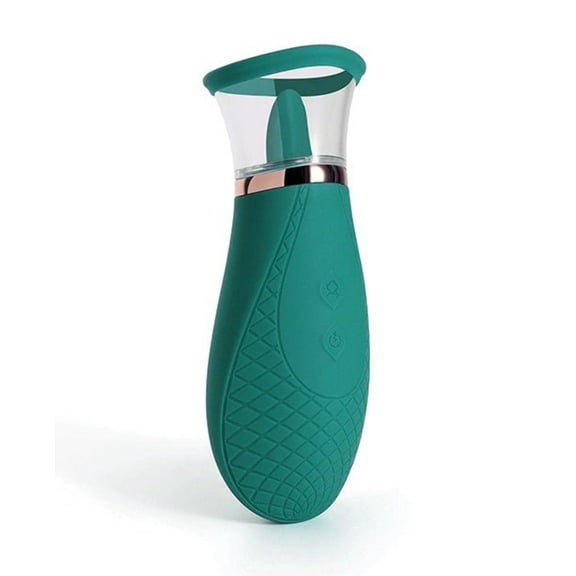 Honey Play Scioness Sucking and Licking Rechargeable Silicone Clitoral Stimulator - Green