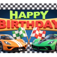 thumbnail image 4 of Checkered Design Birthday Banner Car Theme Racing Cars Happy Birthday Flags for Kids Party Race Day Event, 4 of 7