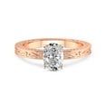 thumbnail image 4 of IGI Certified 5 Carat Oval Shape Lab Grown Diamond Engagement Ring | 14K Rose Gold | Ivory Vintage Solitaire Diamond Ring | FG-VS Quality Friendly Diamonds, 4 of 6
