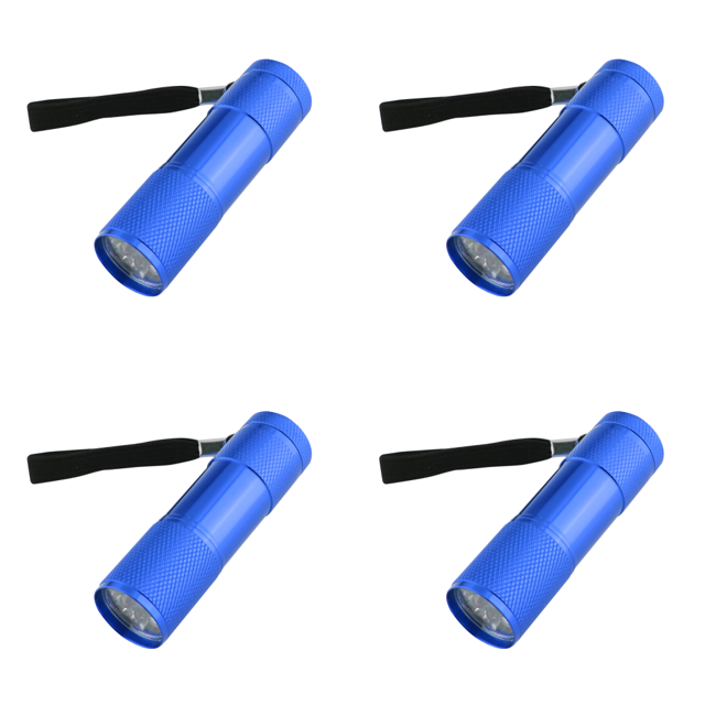 Linterna 9LED UV Luz portátil Antideslizante 395nm Retroiluminación Púrpura Azul