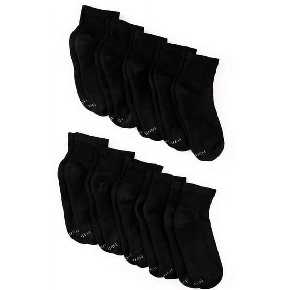 Hanes Women's Cool Comfort Ankle Socks, Black 10 Pair Value Pack, Clothing Size 8-12