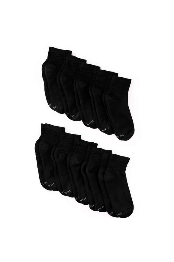 Women's Cool Comfort Ankle Socks, Black 10 Pair Value Pack, Clothing Size 8-12