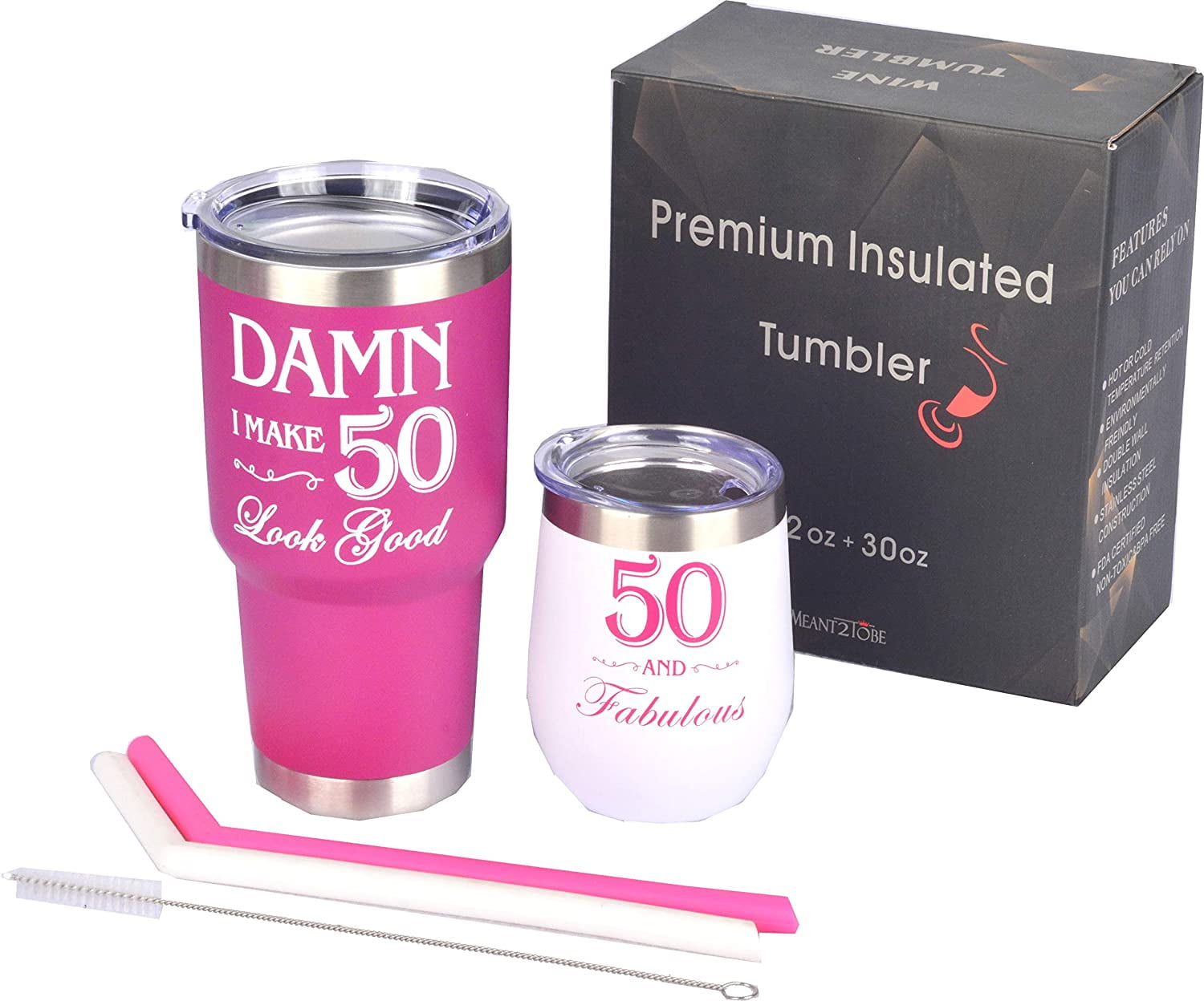 Diztoud 50th Birthday Gifts for Women, 50th Birthday  Decorations, 50 and Fabulous, Turning 50 Year Old Gifts for Her, Best  Friends, Mom, Sister, 12oz Stainless Steel Wine Tumbler, Keychain and