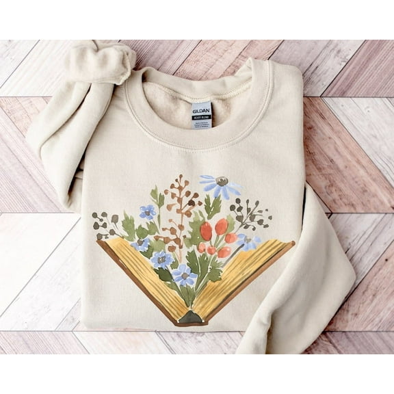 Wildflowers Book Sweatshirt, Librarian Sweatshirt, Book Lovers, Gift For Bookworms, Book Sellers Gift, Gift For Teachers, Readers' Sweater