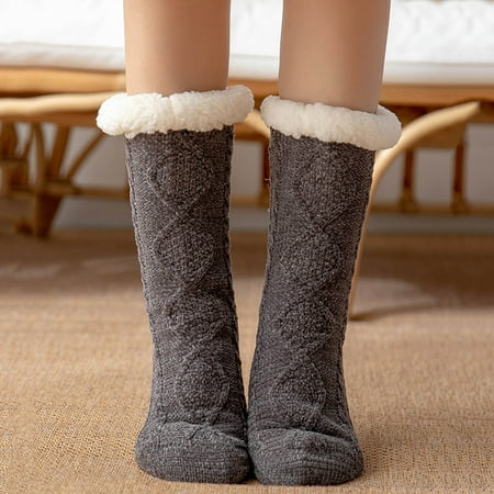 

christmas socks for women 1 Pairs Women Slipper Fuzzy Socks Fluffy Cozy Cabin Warm Winter Soft Thick Comfy Non Slip Home Socks