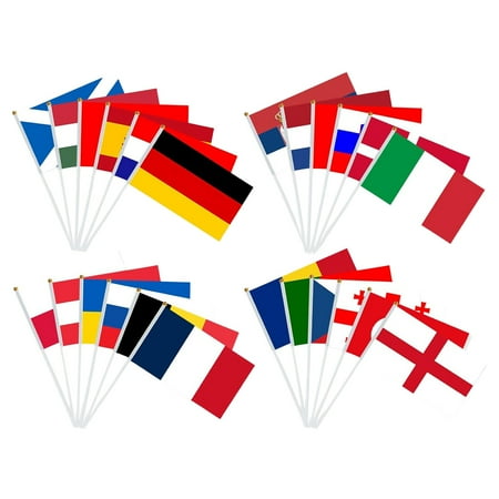 

YruYptpaln Cup 2024 Nations Double Fabric Decorated Hand Held Waving Flags Portable And Dedicated For Fans Cheering Event Wristbands 100 Count College Graduation Party Decorations 2022 Party