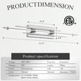 thumbnail image 2 of 31" Chrome LED Vanity Light LED Bathroom Wall Light Over Mirror 5CCT(3000K/3800K/4500K/5200K/6000K) Modern Dimmable Bathroom Wall Lamp Picture Lighting, 2 of 6