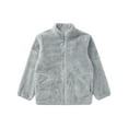 thumbnail image 6 of Miutii Kids Girls Fleece Long Sleeve Jacket Zipper Closure Solid Color Outerwear Winter Warm Casual Grey 110, 6 of 8