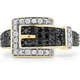 thumbnail image 2 of Rag Jewels 2.00 Ctw Round Cut Black And White Diamond Wedding Anniversary Belt Buckle Band Ring 14K Yellow Gold Plated 925 Sterling Silver 925 Sterling Silver -5.5, 2 of 4