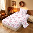 thumbnail image 2 of Homewish Watercolor Pink Bat Twin Sheets for Girls, FHalloween Theme Bedding, Pink Purple White, 3 Pieces (1 Flat Sheet, 1 Fitted Sheet and 1 Pillowcase), 2 of 5