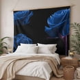 thumbnail image 3 of Blue Rose Tapestry for Bedroom Wall Hanging Tapestry, Vintage Abstract Garden Flower Floral Black Ceiling Backdrop Tapestries Poster Blanket Wall Decor for Teens Room Living Room Dorm 51" x 59", 3 of 8