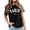 Black, variant on Lkhaha Women's T Shirts Letter Print Summer Short Sleeve Casual Crew Neck Trendy Outfits Black L