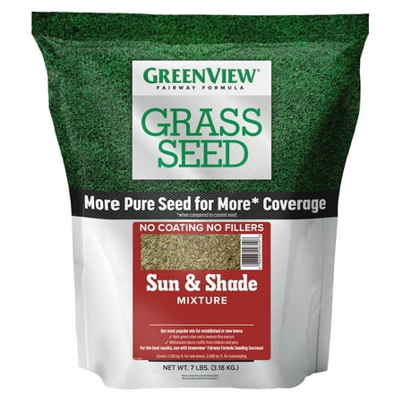 GreenView Fairway Formula Grass Seed Sun & Shade Mixture - 7 (Best Grass Seed For Red Clay Dirt)