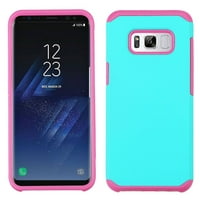 Insten Dual Layer [Shock Absorbing] Hybrid Hard Plastic/Soft TPU Rubber Case Phone Cover For Samsung Galaxy S8 Plus S8+, Teal/Pink
