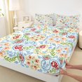 thumbnail image 3 of Manfei Colorful Paisley Floral Bed Sheets,Retro Boho Flower King Sheets,bohemian Theme Sheet Set For Girls,Ultra Soft Home Decor,4 Pieces, 3 of 7