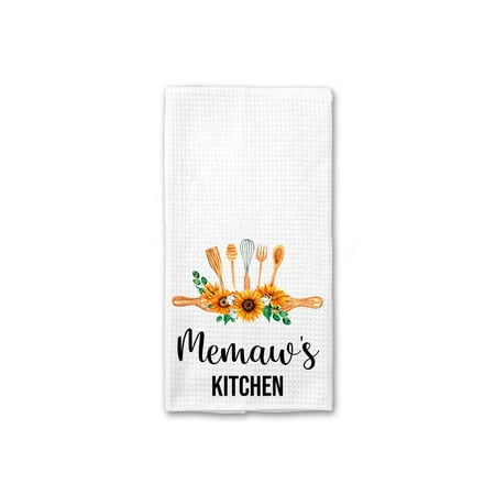 

Memaw s Kitchen Towel - Tea Towel Kitchen Decor Sunflower Watercolor - Memaw s Birthday Gift - New Home Gift - Kitchen Soft and Absorbent Kitchen Tea Towel C43