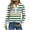 Green, variant on Cmfcve Women's Striped Henley Shirt Long Sleeve Button-Up Daily Tunic Tops V-Neck Loose Fit Casual Pullover T-Shirt