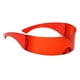 thumbnail image 3 of Gafas de sol futuristas divertidas con visera única y espejada para fiestas de cosplay rojo, 3 of 9