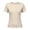 Beige, variant on uikmnh Girls Solid Color Summer Slim Fit Ribbed Knit Tee, Short Sleeve Crew Neck Basic Top for Kids & Youth Color:Black,Size:11-12 Years