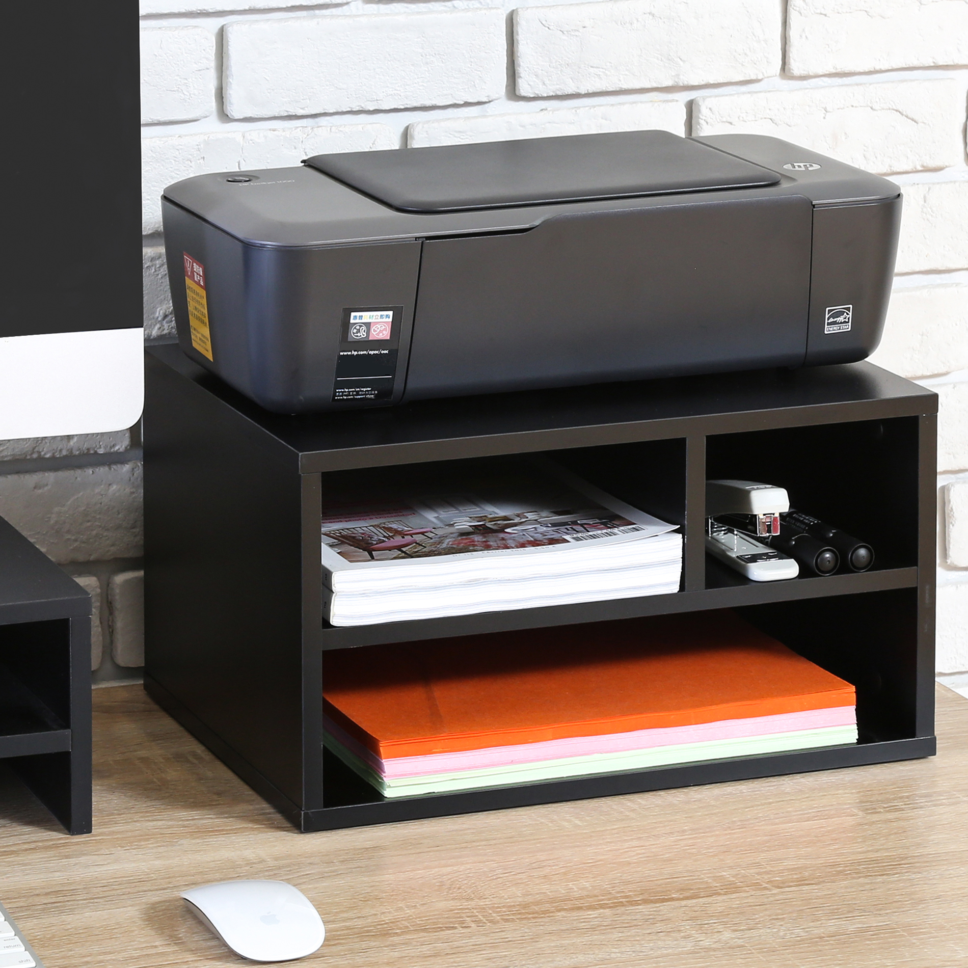 FITUEYES Wood Printer Stands With Storage Workspace Desk Organizers For 