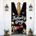 thumbnail image 4 of 35.4x70.8 Inches Happy Father''s Day Door Cover Banner Black Suit Tie Gifts Porch Sign Hanging Backdrop Party Supplies Indoor Outdoor Family Celebrations Wall Front Door Home Decor, 4 of 6
