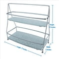 thumbnail image 6 of ELLE Paris 2 Tier Rectangular Hammered Mirror Vanity Tray Tower, Chrome, 6 of 6
