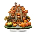 thumbnail image 2 of Letrero de la casa de la calabaza,Letrero de casa de calabaza de Halloween de acrílico 2D,Letrero decorativo de castillo,letrero acrílico,adorno de mesa,Centro de mesa estilo granja para sala, 2 of 5
