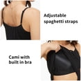 thumbnail image 4 of COMFREE Women's Camisole with Built in Bra Tank Top Flowy Swing Pleated Tank Top Cami with T-Button Adjustable Strap, 4 of 8