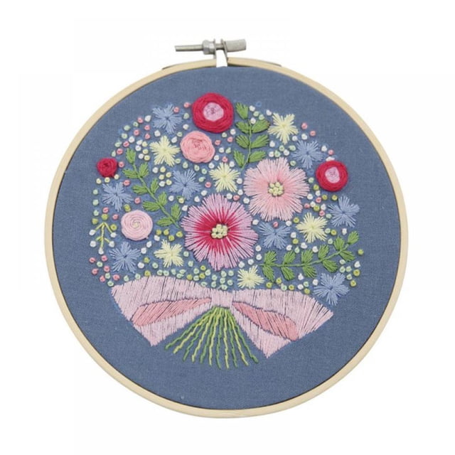 European-style Flowers DIY Embroidery Ribbon Set Beginners With Embroidery Shed Sewing Kit Cross-stitch Crafts Hand-stitched Decoration